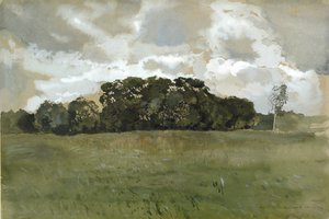 Paisagem com nuvens cinzentas, 1897 (aquarela e bodycolour sobre vestígios de grafite em papel amarelo)